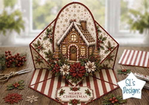 Gingerbread House Christmas Card Topper