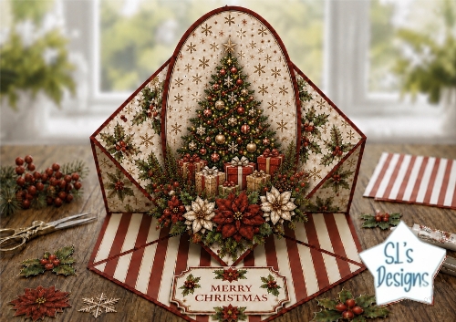 Christmas Tree & Gifts Pop‑Up Card Topper