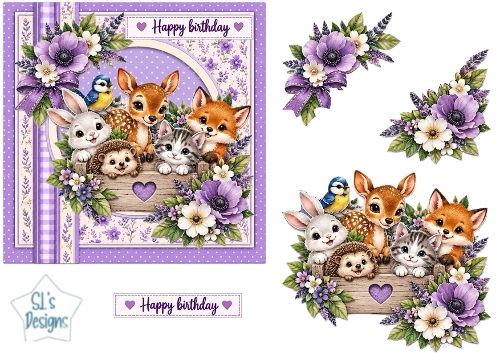 Woodland Friends Birthday Card Topper