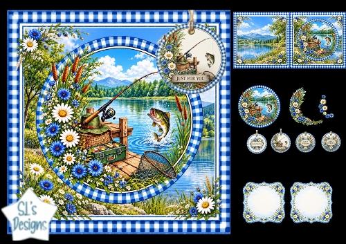 Fishing Dock Scene – Lakeside Hobby Card Topper Set