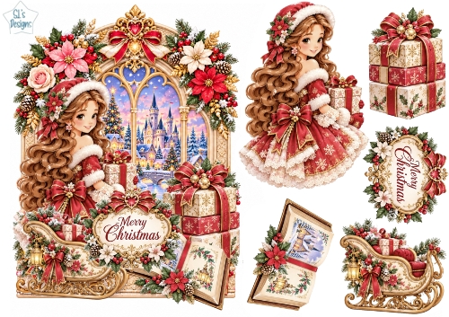 Christmas Princess Castle Card Kit – Festive Luxury Topper