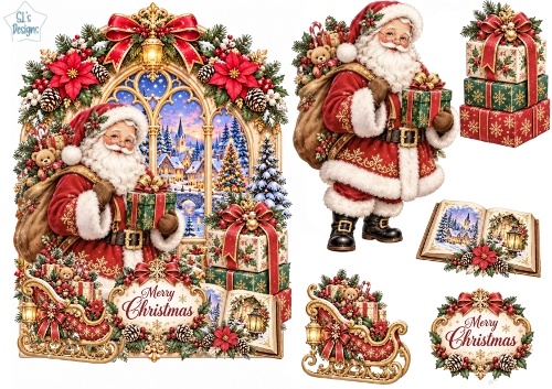 Santas Merry Christmas Castle Card Kit – Festive Luxury Topper