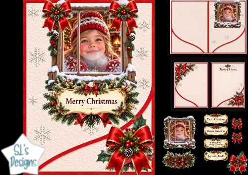 Child Cozy Christmas Window Card Kit – Warm Festive Topper