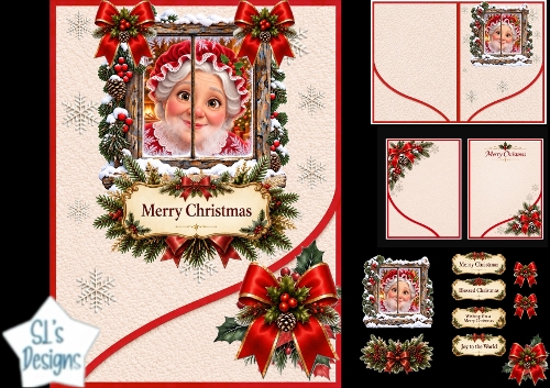 Grandma Rustic Christmas Window Card Kit – Charming Festive Topper