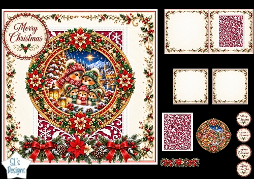 Luxury Christmas Robin Family