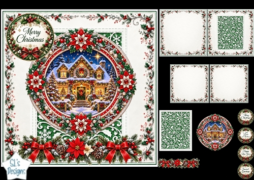 Luxury Christmas Cottage Decoupage