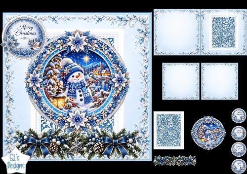 Luxury Blue Christmas Snowman