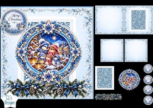 Luxury Blue Christmas bird