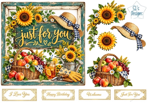Rustic Sunflower Garden Frame Topper Kit