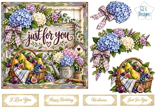 Rustic Hydrangea Garden Frame Topper Kit