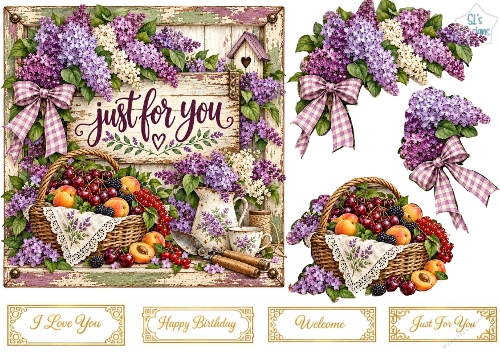 Rustic Lilac Garden Frame Topper Kit