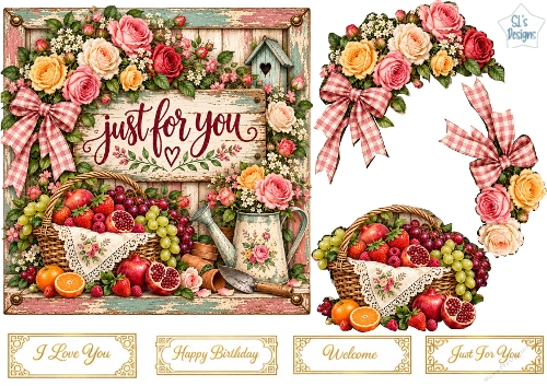 Rustic Rose Garden Frame Topper Kit