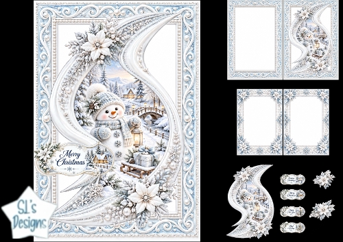 Winter Snowman Christmas Scenic