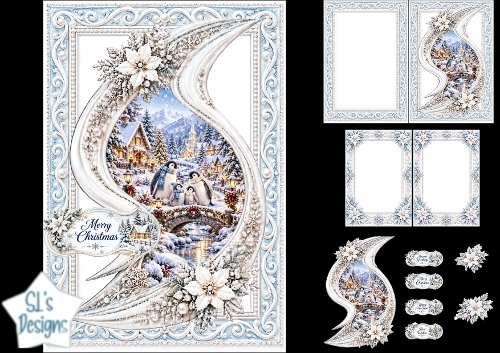 Luxury Penguin Family Christmas Card Kit
