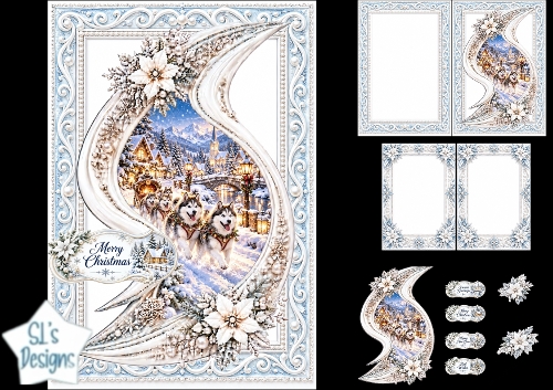 Luxury Husky Dog Christmas Card Kit