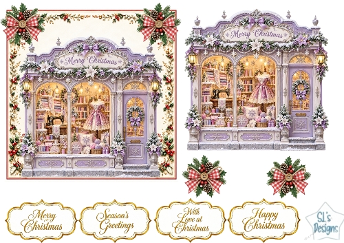 Christmas Sewing & Knitting Boutique Decoupage Topper Kit