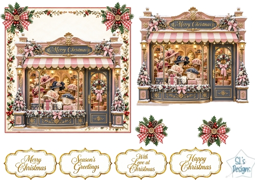 Luxury Christmas Millinery Boutique Decoupage Topper Kit