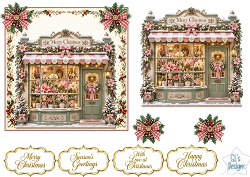 Christmas Flower Shop Decoupage Topper Kit