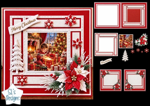 Christmas Morning Surprise Card Kit with Child, Gifts