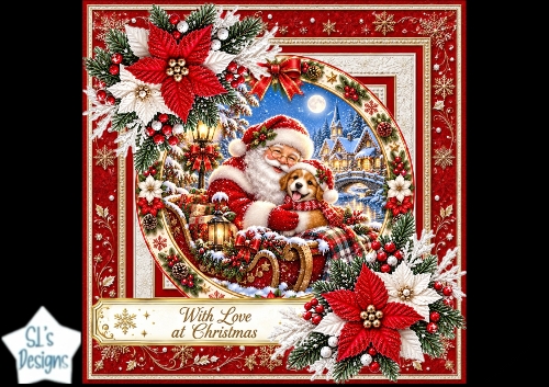 Santa and Puppy Christmas Wishes Luxury