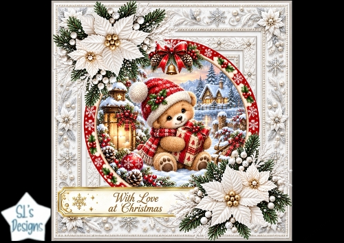 Christmas Teddy Bear with Gift Luxury