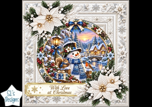 Christmas Snowman with Robin & Squirrel Luxury