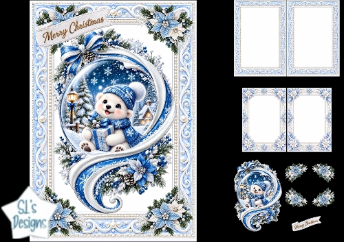 Cute Polar Bear Snow Globe Christmas Card