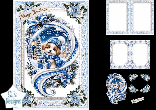 Cute Christmas Puppy Snow Globe Card