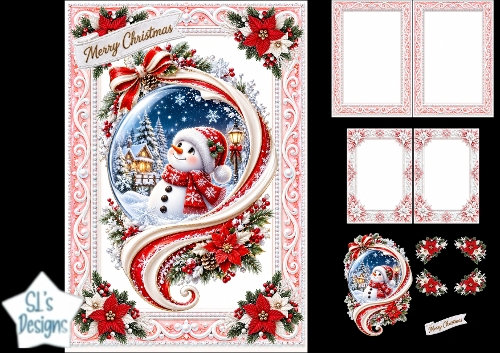 Cute Snowman Snow Globe Christmas Card