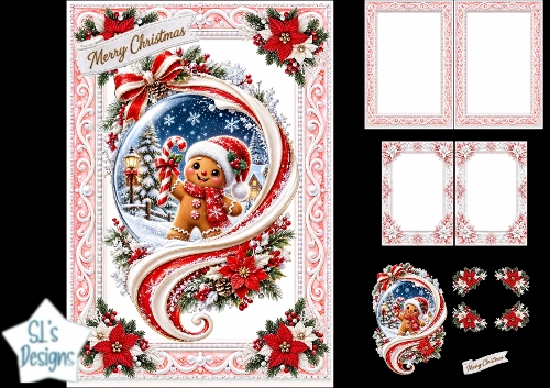 Cute Gingerbread Snow Globe Christmas Card