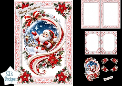Santa Snow Globe Christmas Card