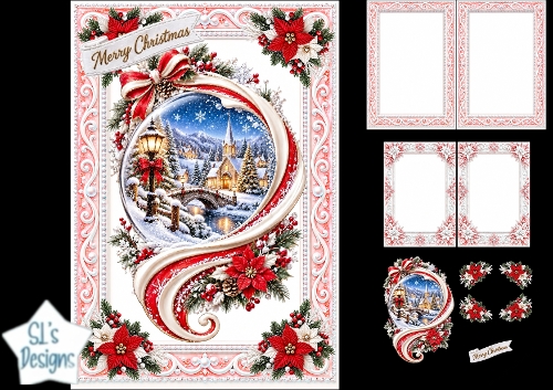 Elegant Winter Church Snow Globe Christmas Card