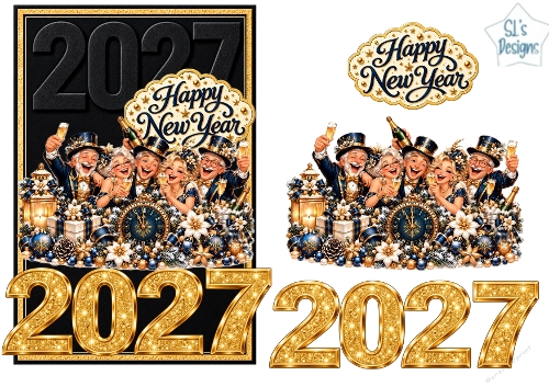 Happy New Year 2027 Family & Friends Celebration
