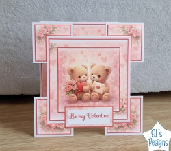 Valentine Teddy Bears Pop Up Card | Romantic 3D Fold Card | Cute Valentine Handmade Card Template