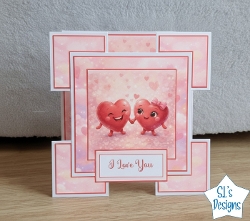 Cute Valentine Heart Gatefold Card Kit – I Love You Romantic Printable Design