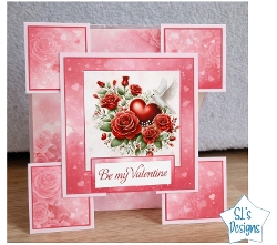 Valentine  Card Printable | Be My Valentine Roses & Heart | Romantic Love Card Digital Download