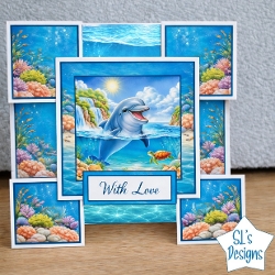 Dolphin Pop Up Card Template | 3D Ocean Greeting Card | Underwater Scene | DIY Printable Craft Kit