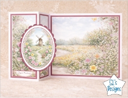 Spring Windmill Oval Topper with Tulips and Butterflies