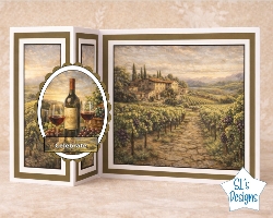 Vineyard Celebration Topper with Wine, Grapes and Rustic Villa