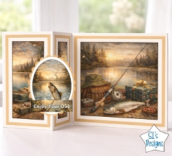 Fishing Topper with Lakeside Scene