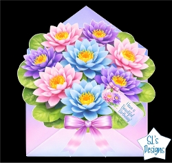 Beautiful Lotus Flower Birthday Card – Elegant Floral Envelope Design