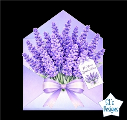 Lavender Bouquet  Card Topper – Envelope Design