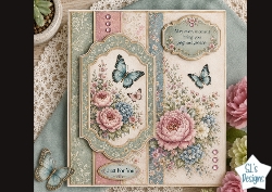 Butterfly Serenity Topper – Pink & Blue Floral Joy Card Front