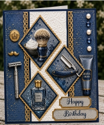 Gentleman Grooming Shaving Set Birthday Card Front