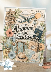 Airplane‑Side Vacation – Travel Adventure Card Topper