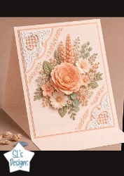Peach & Cream 3D Floral Card Topper