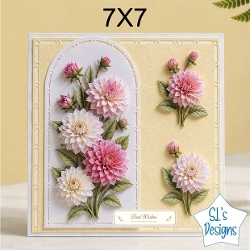 Elegant 7x7 Pink & White Floral Card Front – Best Wishes Design