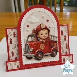 Little Firefighter Card Topper