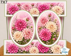 Elegant 7x7 Dahlia Floral Card Topper for Handmade Crafts