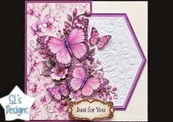 Lavender & Magenta Butterfly Floral Topper
